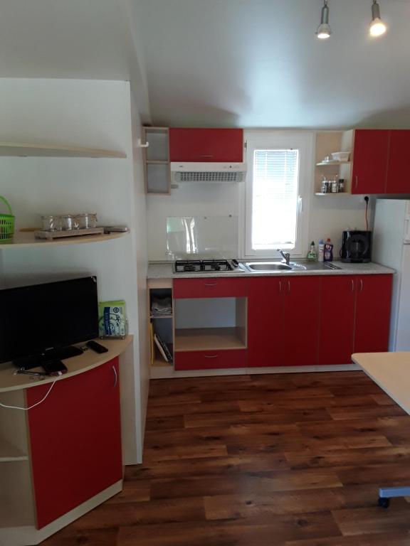 Kuchyňa alebo kuchynka v ubytovaní Mobilhome Privlaka