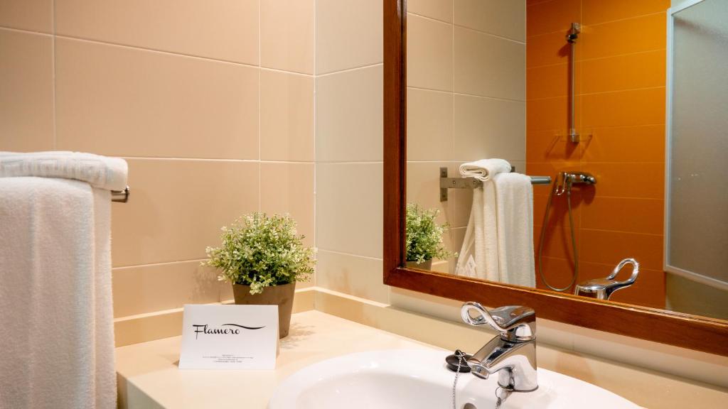 Koupelna v ubytování Hotel Flamero