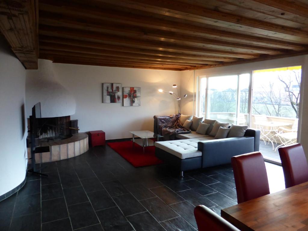 Zona de estar de Penthouse Apartment in Vaduz