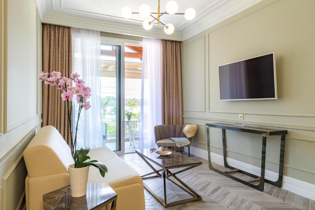 Istumisnurk majutusasutuses Ormos Luxury Suites Elia