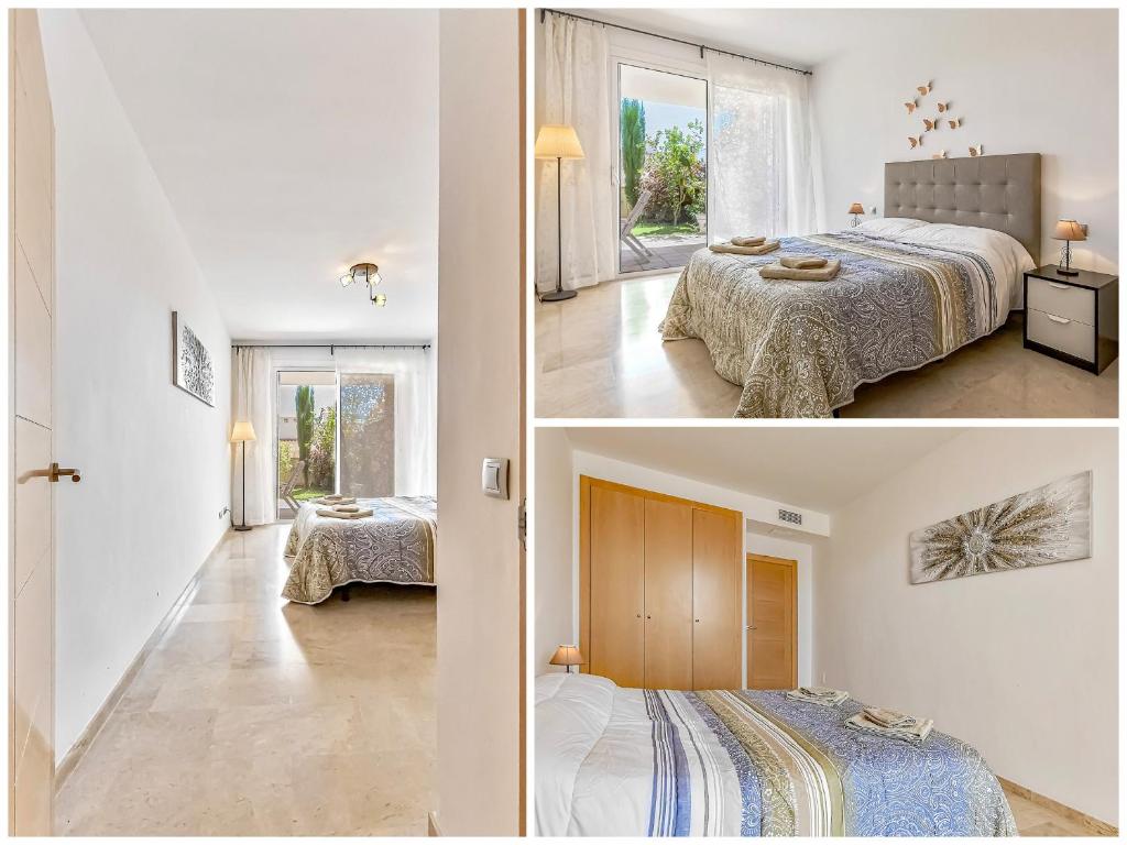 A bed or beds in a room at Garden View La Arena