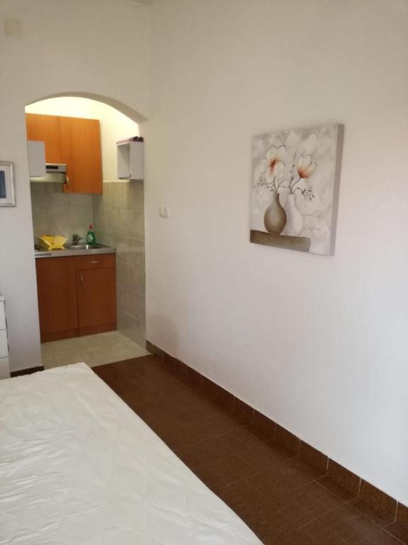 Kuchyň nebo kuchyňský kout v ubytování Apartmani Mladina