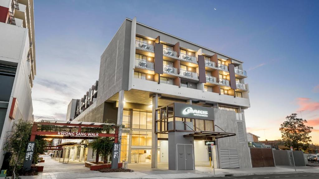 a rendering of a building on a city street at Oaks Toowoomba Hotel in Toowoomba