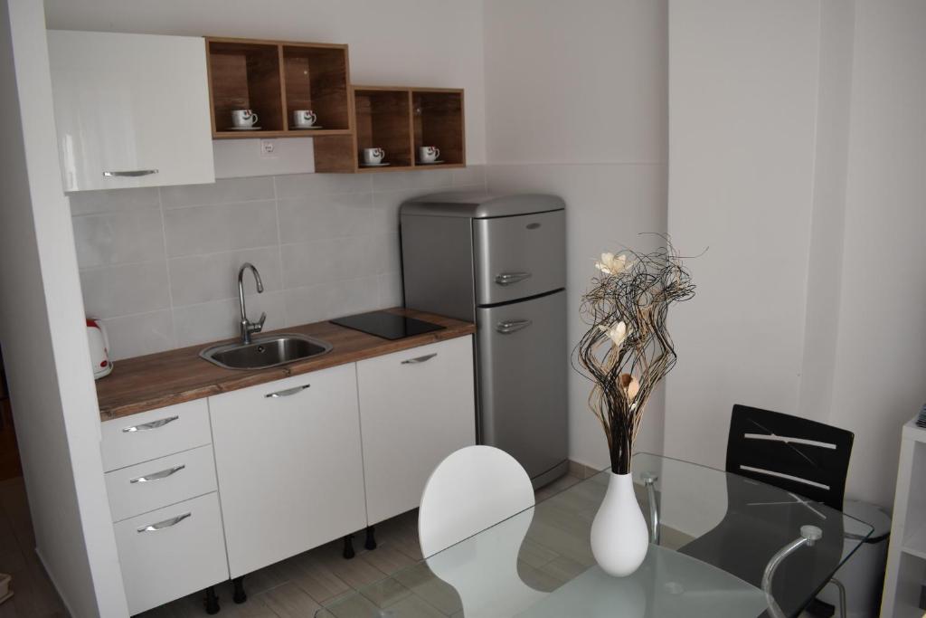 Kuchyň nebo kuchyňský kout v ubytování Korcula Apartments Iliskovic