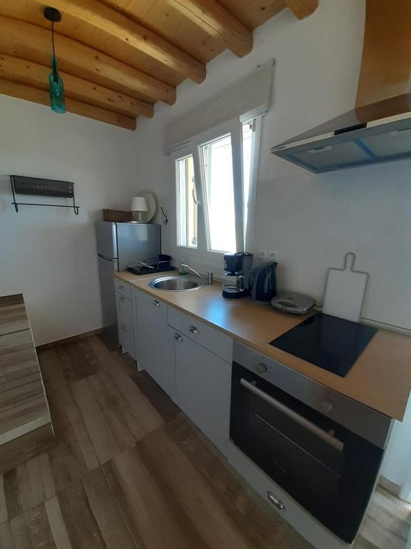 Kuchyň nebo kuchyňský kout v ubytování ViewLight Sifnos Living