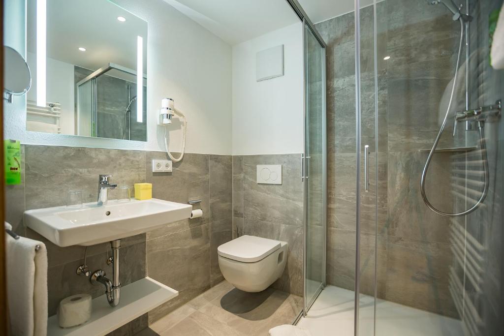 Koupelna v ubytování Hotel Friedenseiche