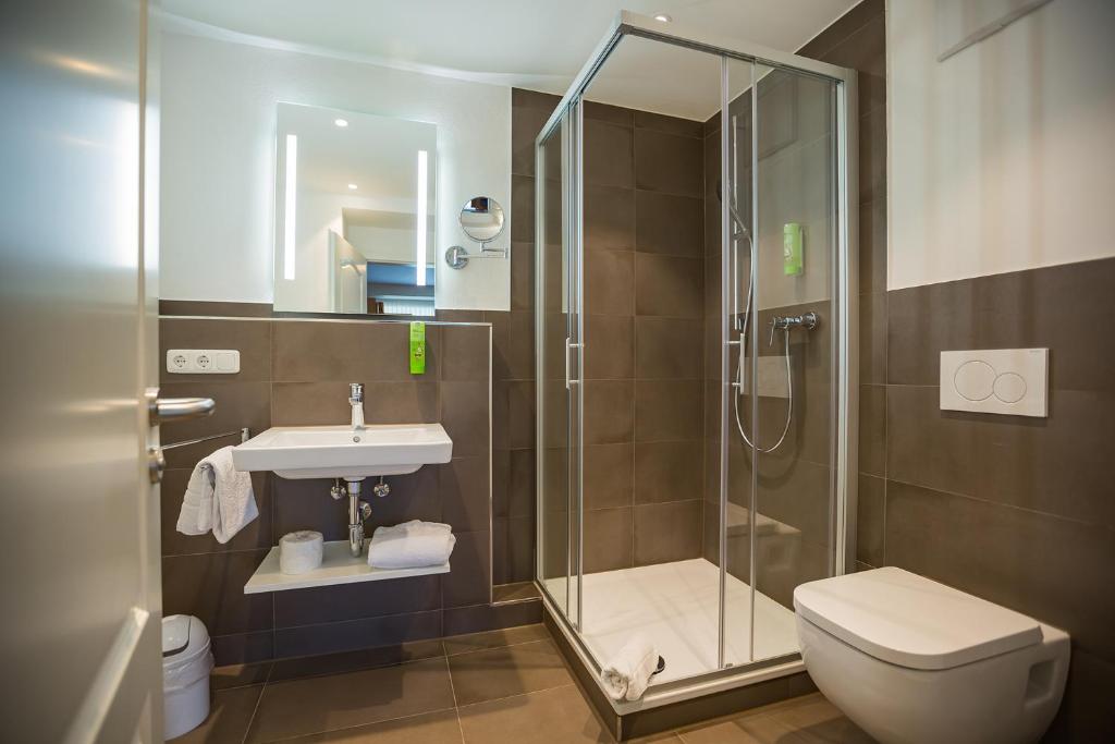Koupelna v ubytování Hotel Friedenseiche