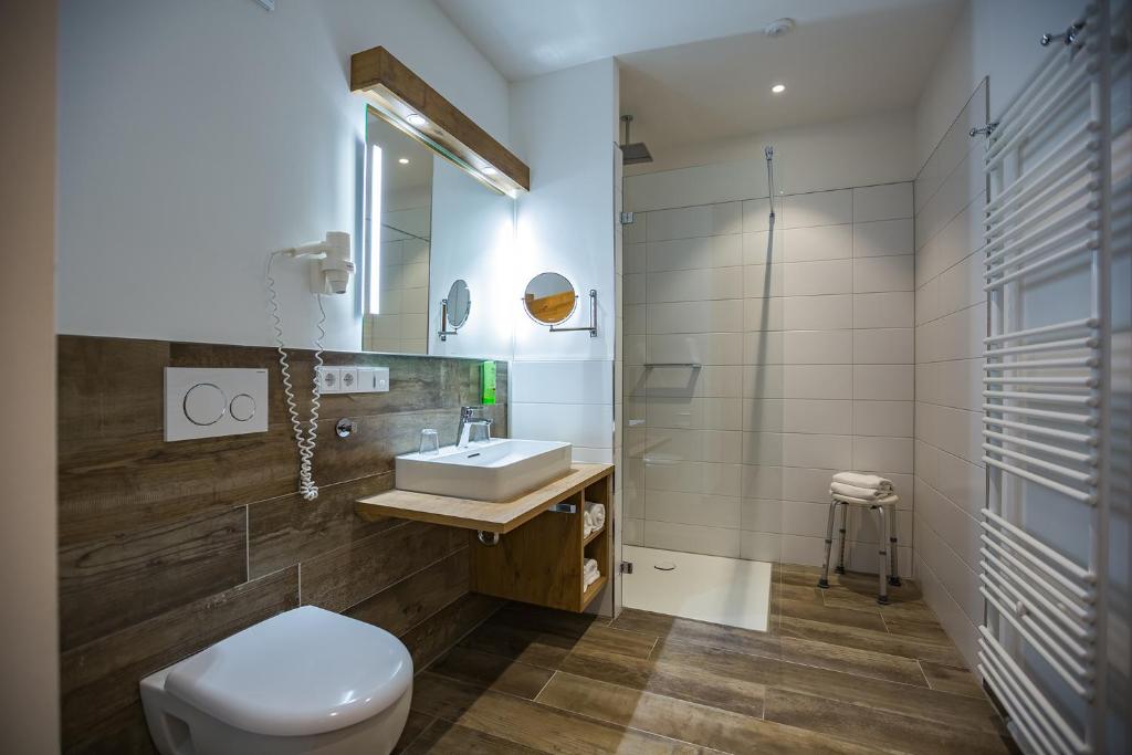 Koupelna v ubytování Hotel Friedenseiche
