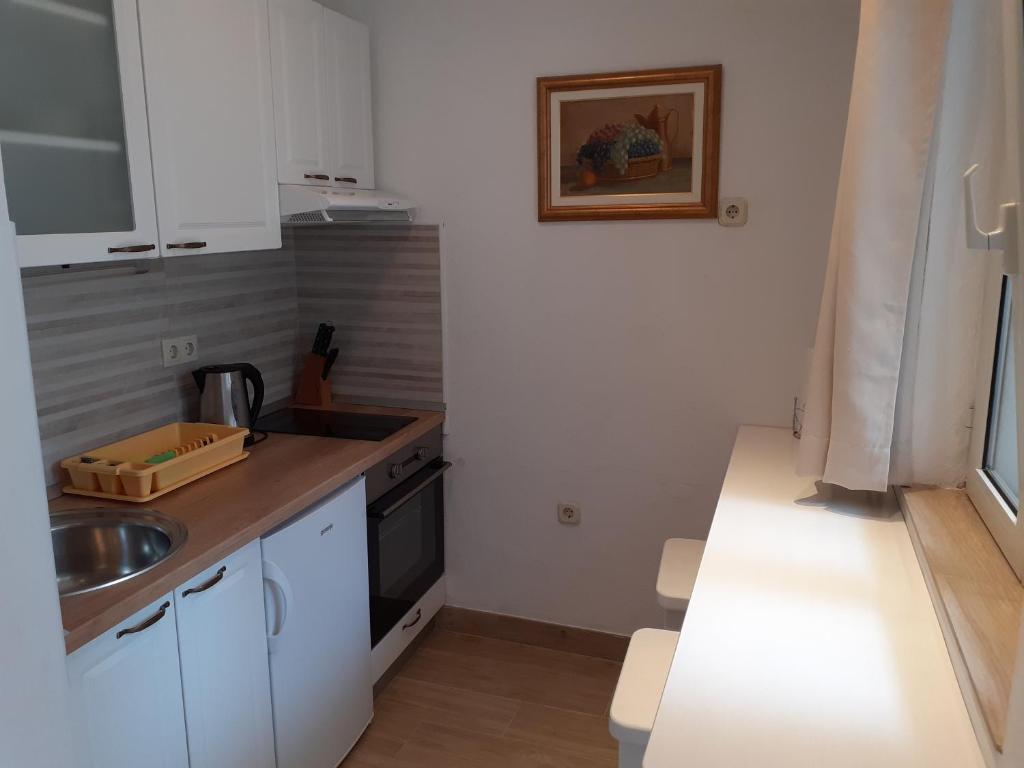 Kuchyň nebo kuchyňský kout v ubytování Apartments Haracic