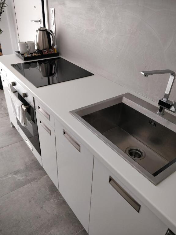 A kitchen or kitchenette at Nea Stira Studios Kondilia