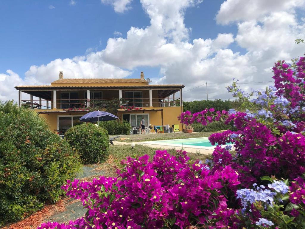 アルゲーロにあるCasa TARAの紫の花の家