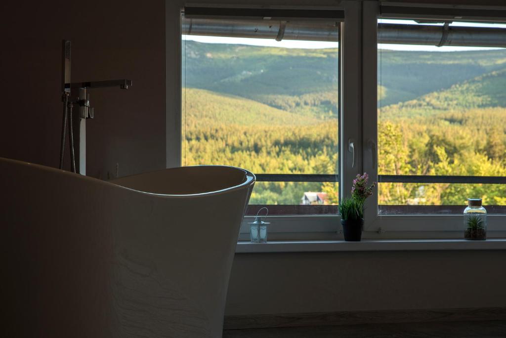 Výhľad na hory alebo výhľad na hory priamo z apartmánu