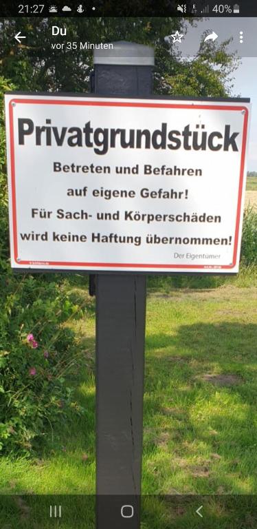 Certifikát, hodnocení, plakát nebo jiný dokument vystavený v ubytování Wohnmobilstellplatz Hemenswarft an der Nordsee - Meerblick