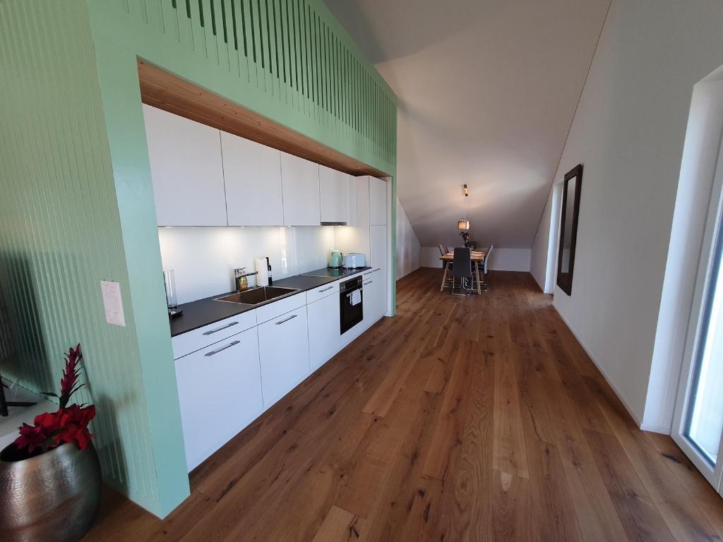 Kuchyň nebo kuchyňský kout v ubytování Wohnstation DIAMOND SUITE