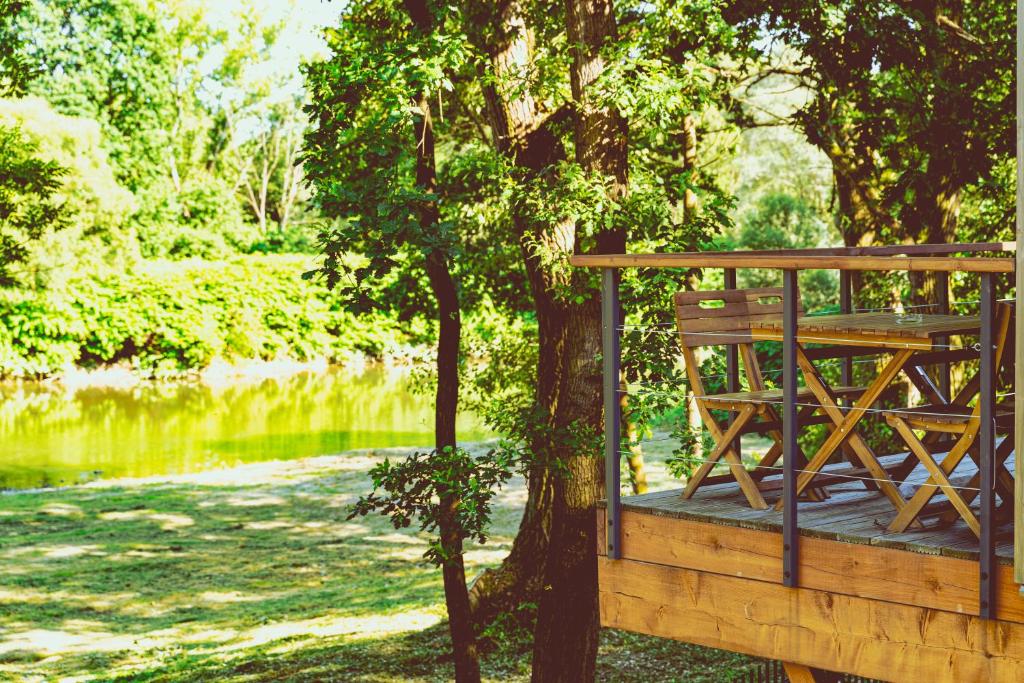 Vonkajšia záhrada v ubytovaní Apartamenty wśród drzew River Park