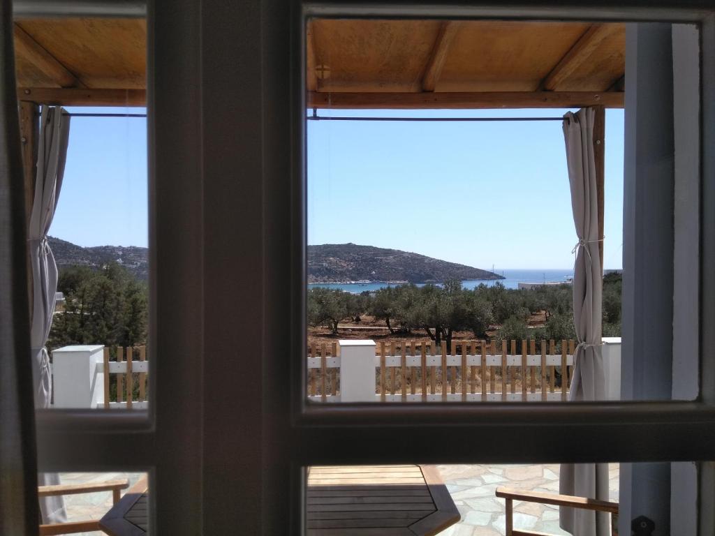 a view from the window of a house at Studios Evdokia in Platis Gialos