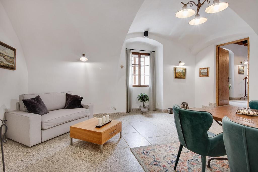 Χώρος καθιστικού στο Apartmány Šupina