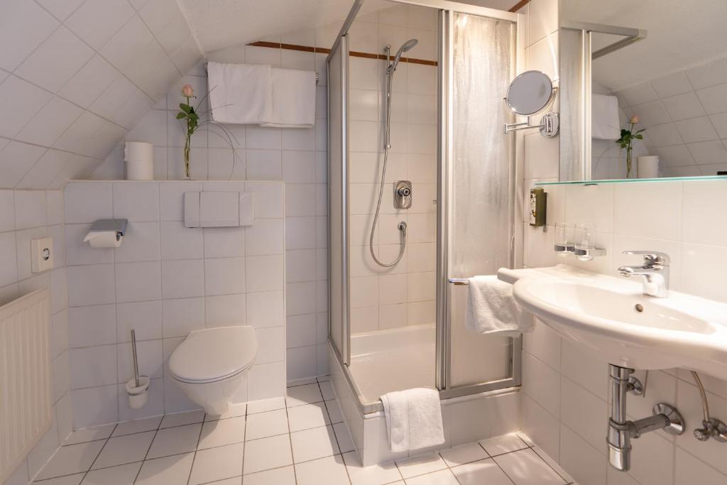 Koupelna v ubytování Hotel Central