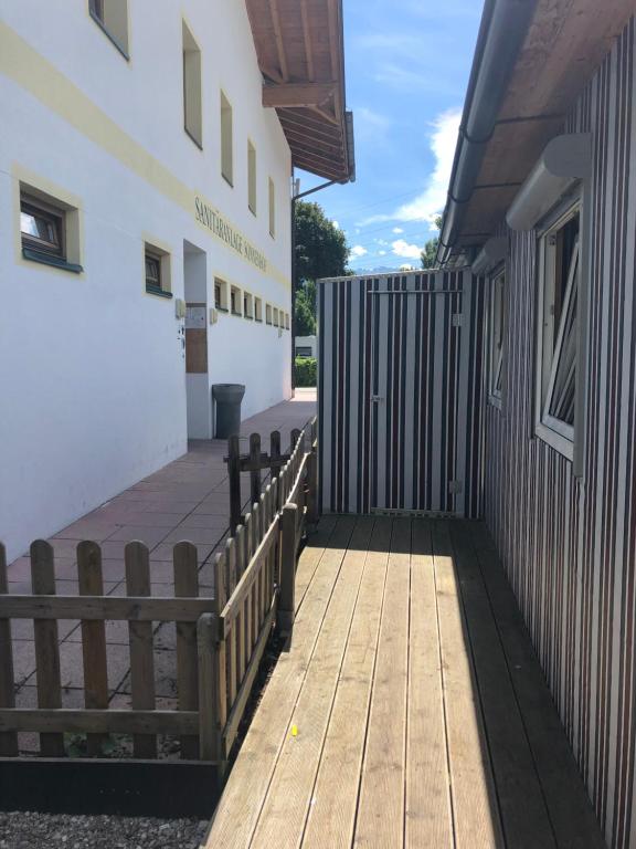Balkón nebo terasa v ubytování Zillerglückhütte - 5 Sterne Camping Aufenfeld