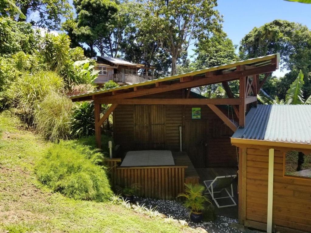 Zahrada ubytování Les Bananes Vertes Ecolodges