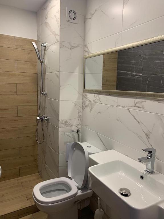 Koupelna v ubytování Hotel Unirea