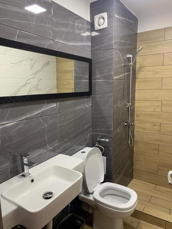 Koupelna v ubytování Hotel Unirea