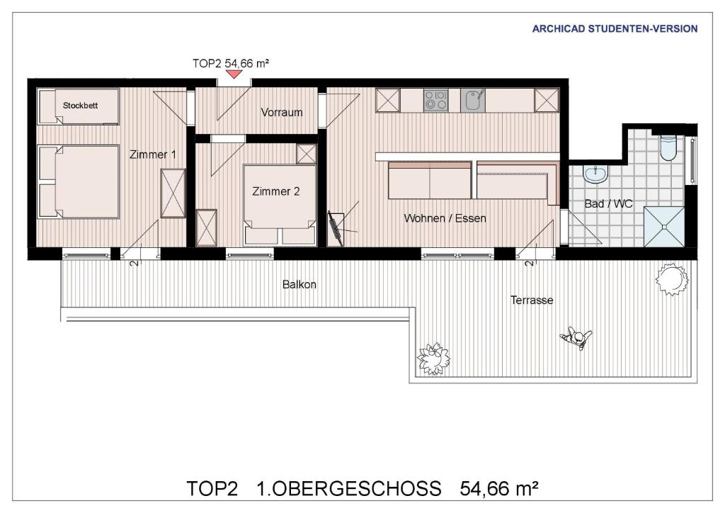 Plán poschodí v ubytovaní Gästehaus Dreier