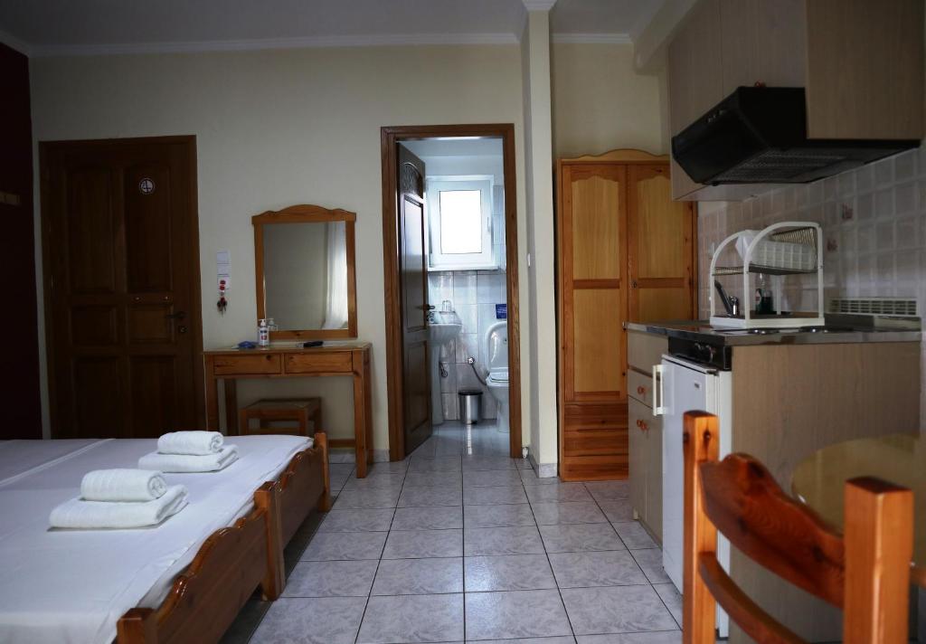 Kuchyňa alebo kuchynka v ubytovaní Delphin Rooms Sivota