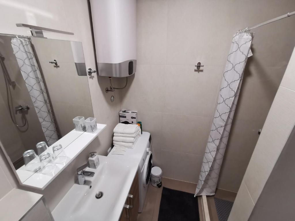Koupelna v ubytování Apartmani "Allegro"