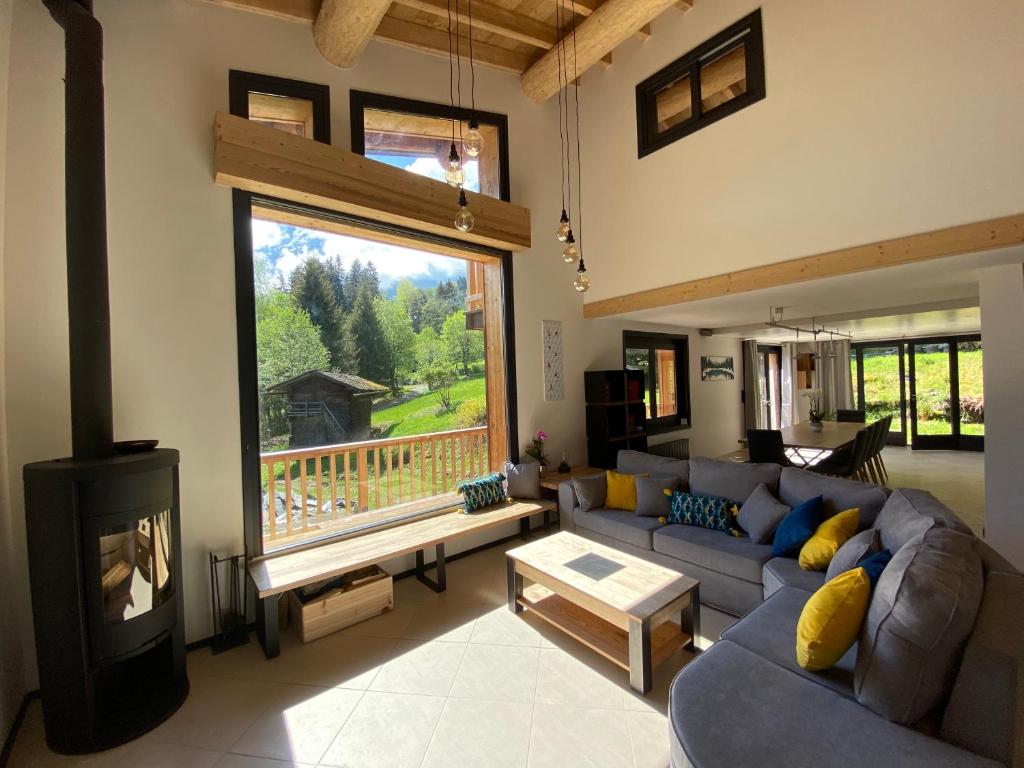 Posezení v ubytování Chambres d'hôtes - B&B - Chalet Mountain Vibes