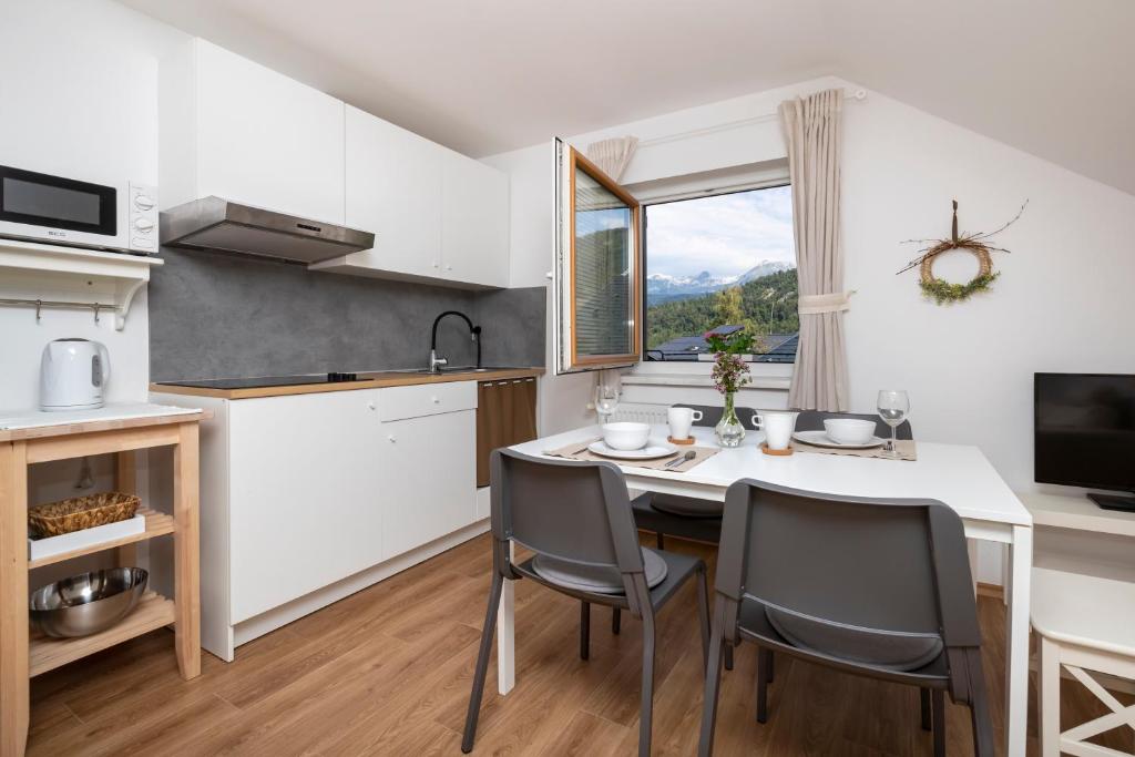 Η κουζίνα ή μικρή κουζίνα στο Apartmaji Rauter