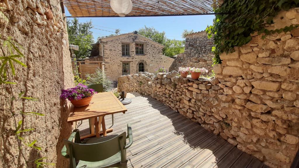 Patio nebo venkovní prostory v ubytování Sous le Château