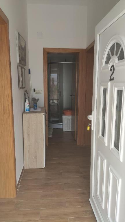 Kuchyň nebo kuchyňský kout v ubytování Apartmani Andrea