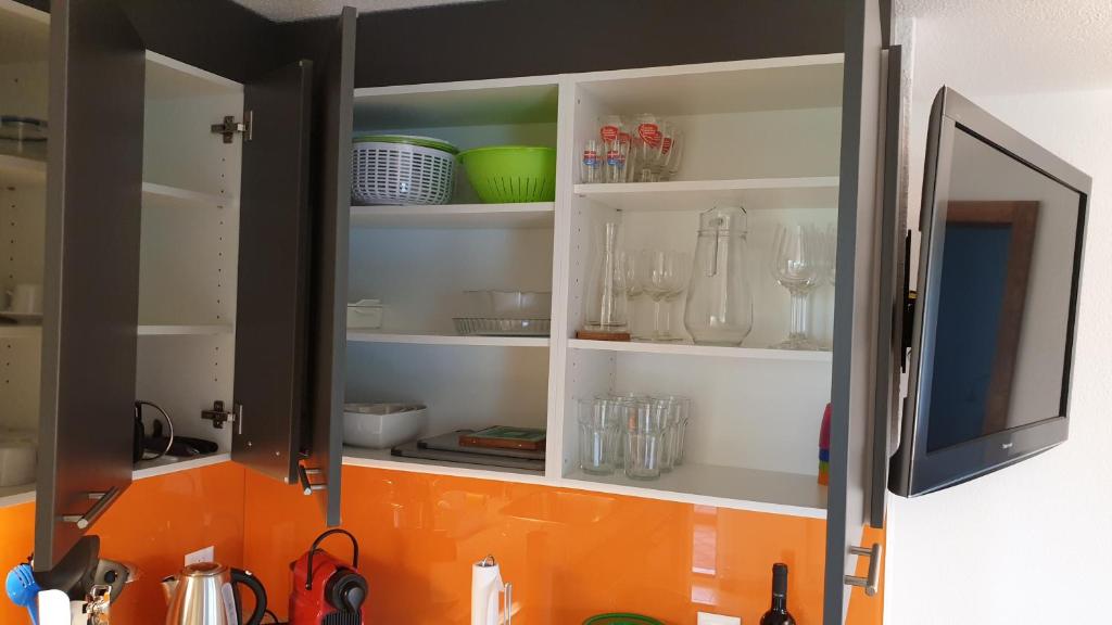 Kuchyň nebo kuchyňský kout v ubytování Ferienwohnung Seesicht