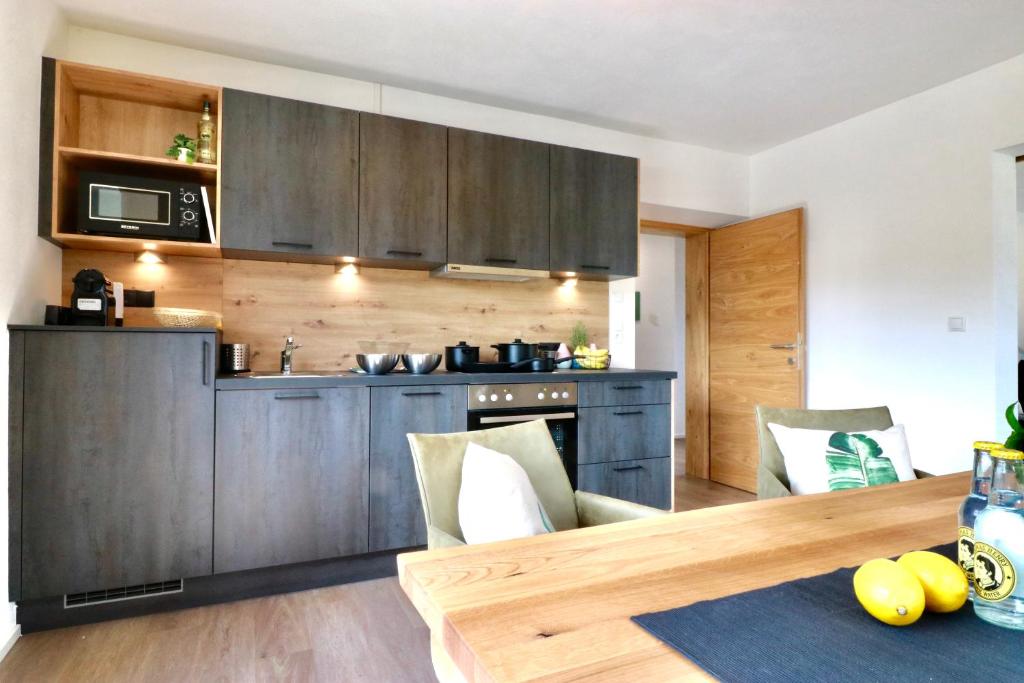 Kuchyň nebo kuchyňský kout v ubytování Seelos - Alpine Easy Flats