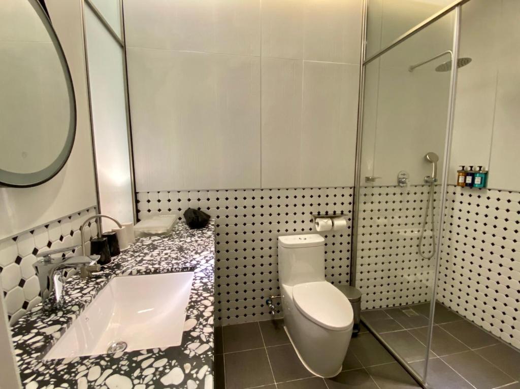 Koupelna v ubytování VAHO Motel