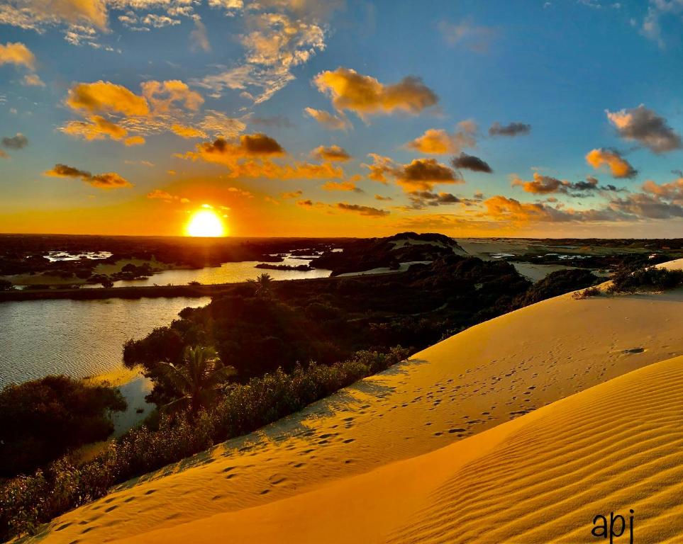 The sunrise or sunset as seen from fogadókat or nearby