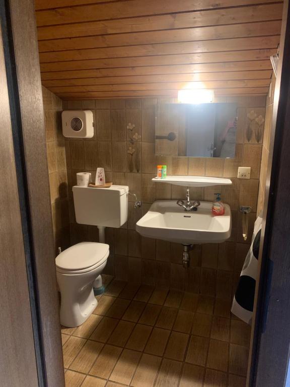 Koupelna v ubytování Haus Kaindl
