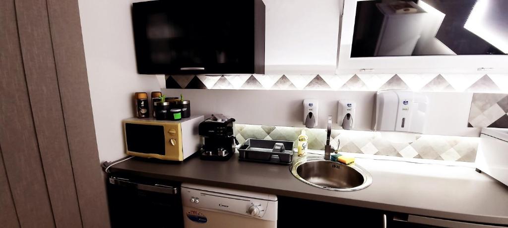 Kuchyň nebo kuchyňský kout v ubytování Apartman Domacinstvo La ViE na selu