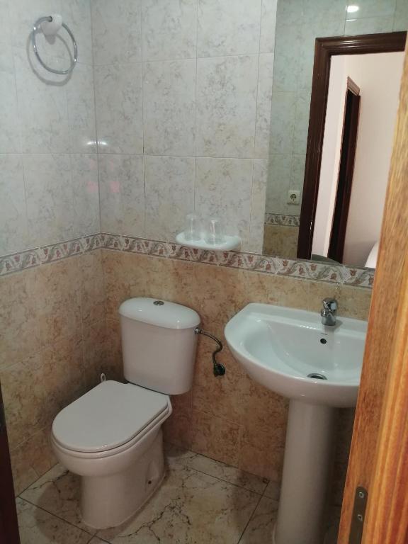 Koupelna v ubytování Hostal Jaime I