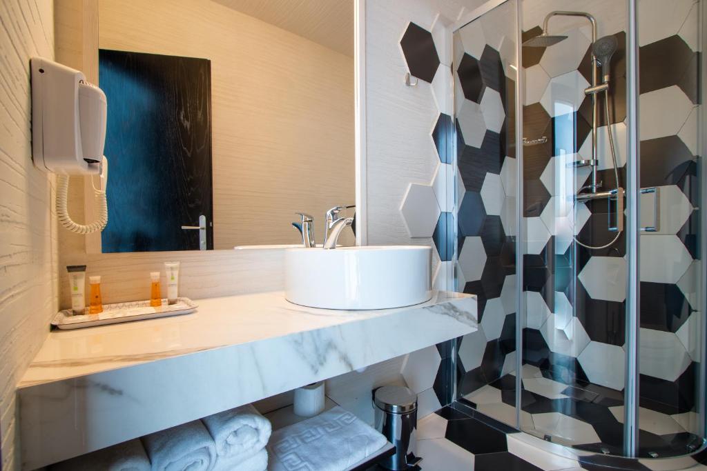 Koupelna v ubytování Hotel Bulevard