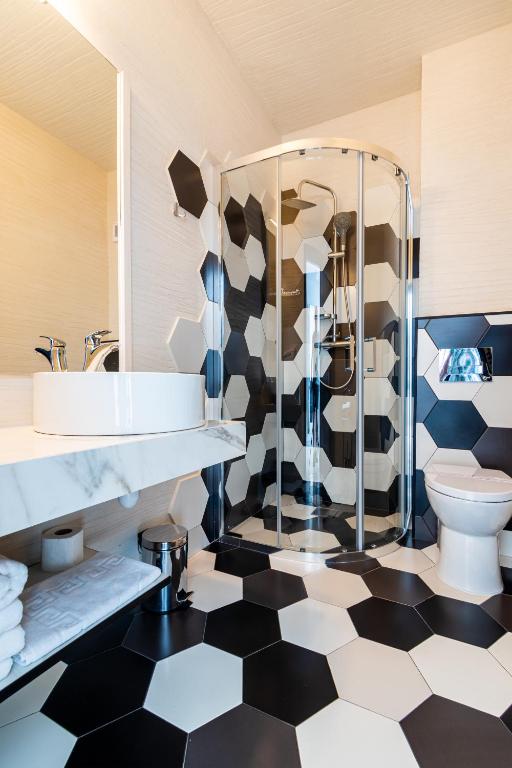 Koupelna v ubytování Hotel Bulevard