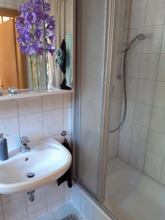 Koupelna v ubytování Ein Bett im Kornfeld - Haus Weitblick - mit Innenpool