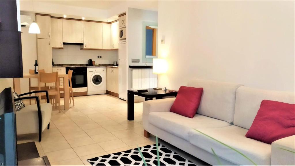 Kuchyň nebo kuchyňský kout v ubytování Sierco Apartamentos Ainsa