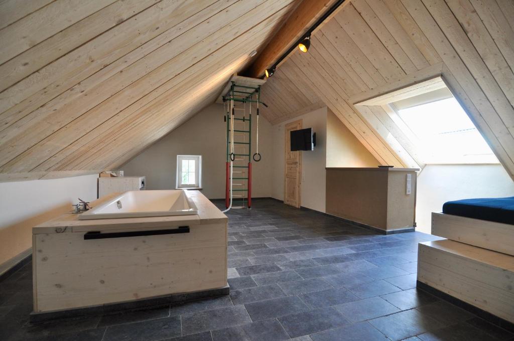 Postel nebo postele na pokoji v ubytování Ferienhaus Baustert