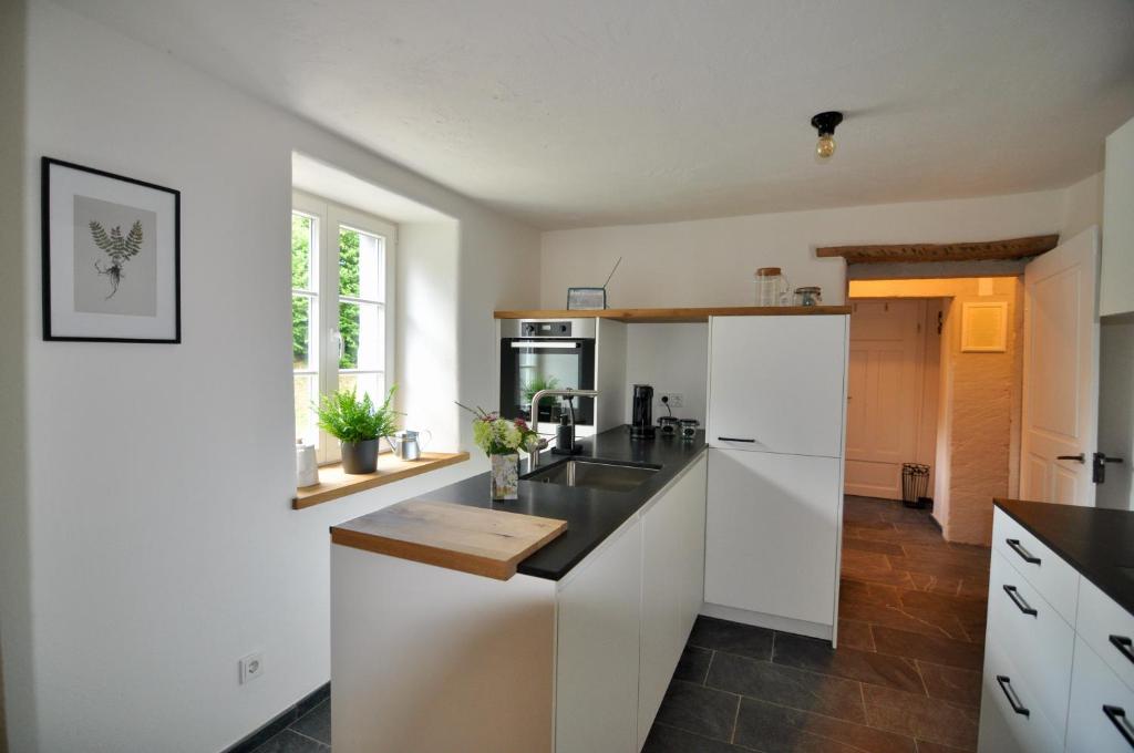 Kuchyň nebo kuchyňský kout v ubytování Ferienhaus Baustert