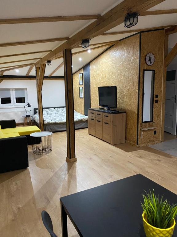 Televízia a/alebo spoločenská miestnosť v ubytovaní Apartamenty ToTuGdynia 8