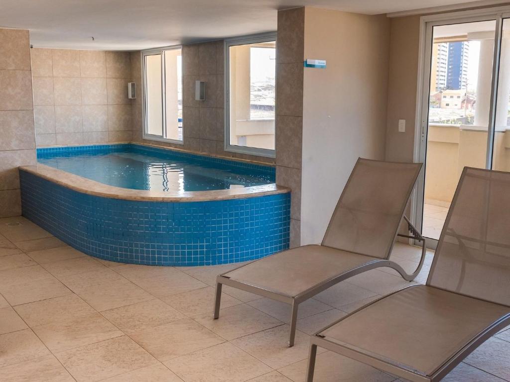  Lindo flat com 2 quartos vista total mar