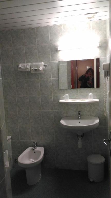 Koupelna v ubytování Hôtel Myosotis