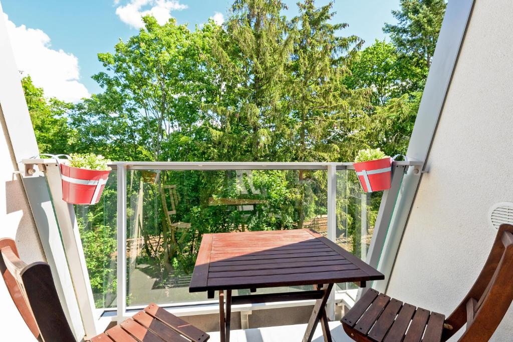 Balkón alebo terasa v ubytovaní Comfort Apartments Dolny Sopot